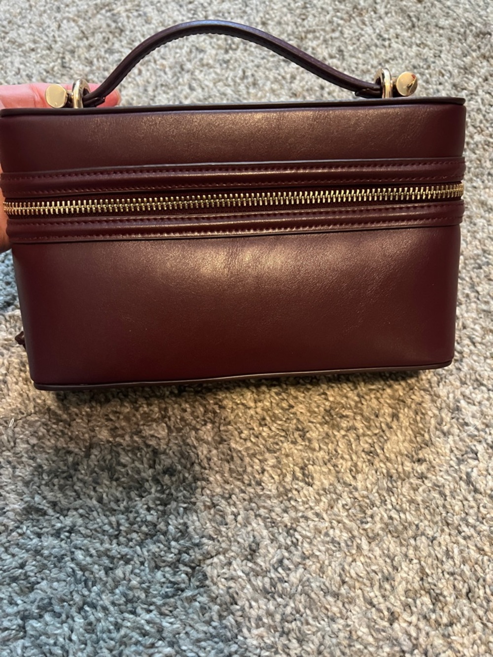Top-Handle Bag in Deep Burgundy